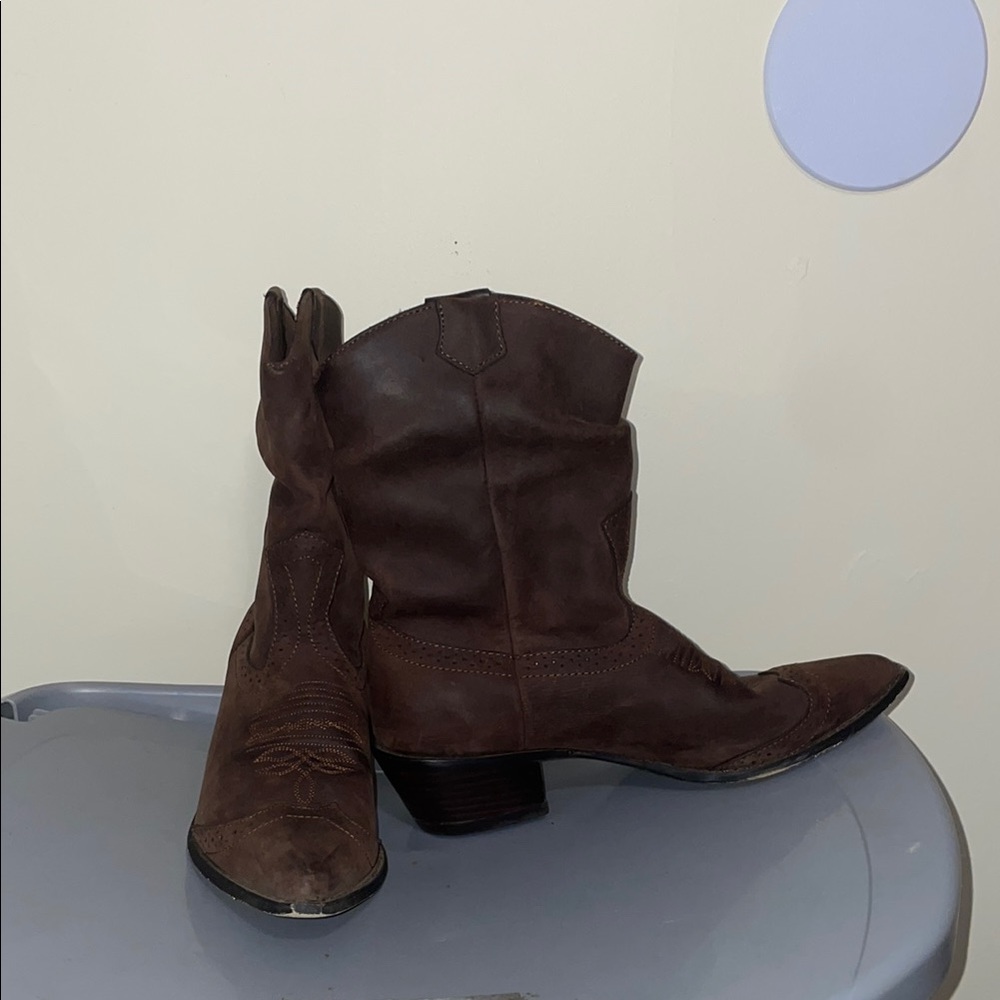 Brown Leather Women's Cowboy Boots